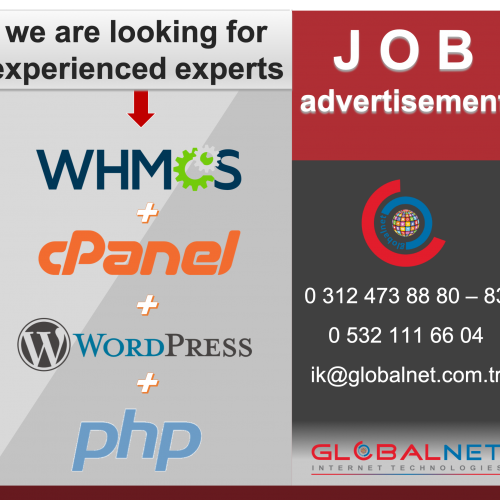 JOB Advertisement WHMCS + CPANEL + WORDPRESS + PHP